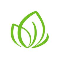 Logo de feuille verte de thé. Icône de vecteur élément nature écologie organique. Illustration de dessinés à la main de calligraphie bio Vegan bio