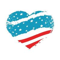 coeur en forme de drapeau américain vecteur