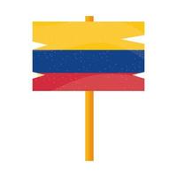 drapeau colombie en bois vecteur