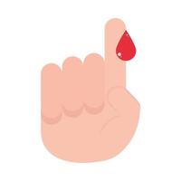 doigt de sang de diabète vecteur