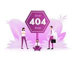 404, génial conception pour tout fins. plat style personnes. l'Internet réseau vecteur