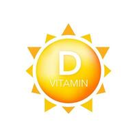 vitamine ré dans Soleil sur blanc toile de fond. uv éléments. vecteur illustration.
