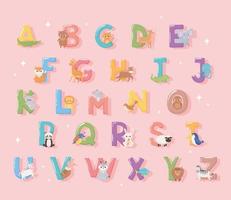 apprentissage de l'alphabet anglais vecteur