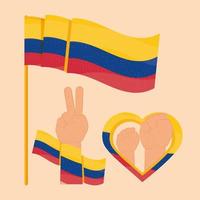 icônes de protestation colombie vecteur