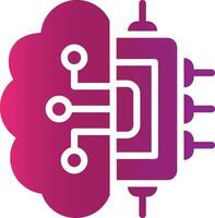 cerveau circuit Créatif icône conception vecteur