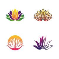 jeu d'icônes de logo de lotus vecteur