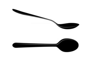 fourchette couteau et cuillère - symboles de couverts sur fond blanc vecteur