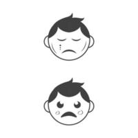 illustration de conception d'icône de vecteur d'émotion triste