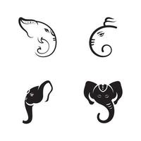 illustration de conception d'icône de vecteur de ganesha