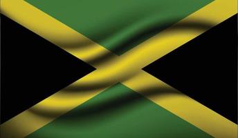 conception de drapeau ondulant réaliste jamaïque vecteur