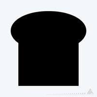 vecteur d'icône de pain grillé - style glyphe