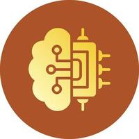 cerveau circuit Créatif icône conception vecteur