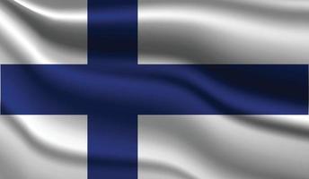 conception de drapeau moderne réaliste de la finlande vecteur