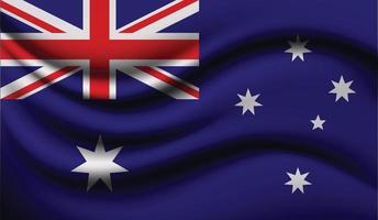 conception de drapeau ondulant réaliste australie vecteur