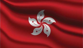 conception de drapeau moderne réaliste de hong kong vecteur