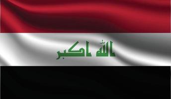 conception de drapeau moderne réaliste de l'irak vecteur