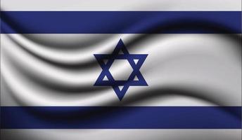 conception de drapeau ondulant réaliste d'israël vecteur