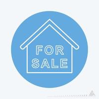 Illustration vectorielle de maison à vendre - style monochrome bleu vecteur