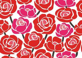 sans couture rouge Rose modèle vecteur illustration isolé sur une blanc Contexte. horizontalement et verticalement répétable.