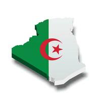 Algérie 3d carte avec drapeau vecteur