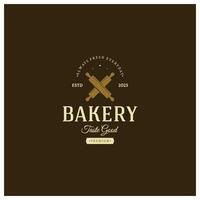 boulangerie logo badge rétro vecteur illustration.pour cupcake, boulangerie.cake ancien typographie logo conception.