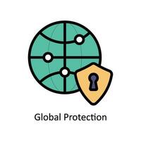 global protection vecteur rempli contour icône style illustration. eps dix fichier