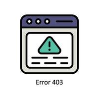 Erreur 403 vecteur rempli contour icône style illustration. eps dix fichier