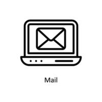 imprimer le courrier vecteur contour icône style illustration. eps dix fichier
