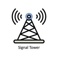 signal la tour vecteur rempli contour icône style illustration. eps dix fichier