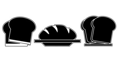 pain icône collection. un illustration de une noir pain icône. Stock vecteur. vecteur