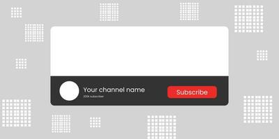 Youtube canal Nom inférieur troisième avec contenu espace réservé. espace réservé pour canal logo. vecteur illustration