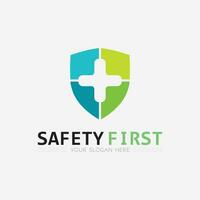 sécurité premier logo icône vecteur conception et illustration graphique signe