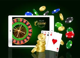 Bannière de conception de casino en ligne. vecteur