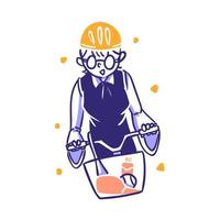 Les gens de la catégorie sport de commerce électronique montent à vélo illustration de concept dans le style de conception dessiné à la main de contour vecteur