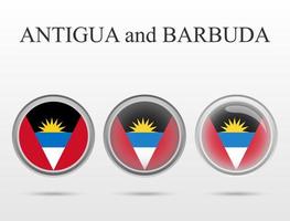 drapeau d'antigua-et-barbuda sous la forme d'un cercle vecteur
