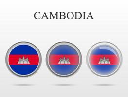 drapeau du cambodge sous la forme d'un cercle vecteur