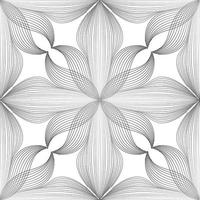 motif linéaire floral abstrait sans soudure. ornement de ligne arabe avec des formes de fleurs. motif floral de tuile d'orient avec des lignes noires. ornement asiatique. tourbillon géométrique doodle texture