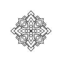 icône de mandala de fleur, style de contour vecteur