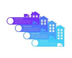 modèle de conception de graphique infographique de service de livraison de bagages. déménagement. infochart vectoriel abstrait avec des espaces de copie vierge. graphiques pédagogiques avec séquence de 4 étapes. présentation visuelle des données