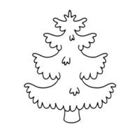 contour de l'arbre de Noël. illustration vectorielle vecteur