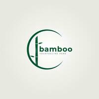 bambou logo icône ancien vecteur illustration conception