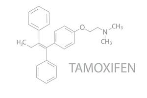 tamoxifène moléculaire squelettique chimique formule vecteur