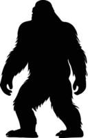 bigfoot silhouette, bigfoot illustration, bigfoot isolé sur blanc Contexte vecteur