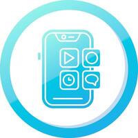 mobile application solide bleu pente icône vecteur