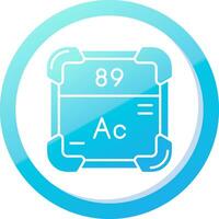 actinium solide bleu pente icône vecteur