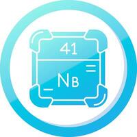 niobium solide bleu pente icône vecteur
