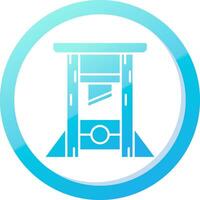 guillotine solide bleu pente icône vecteur