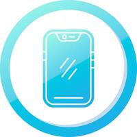 téléphone intelligent solide bleu pente icône vecteur