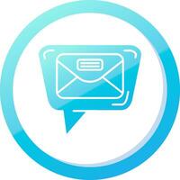 courrier solide bleu pente icône vecteur
