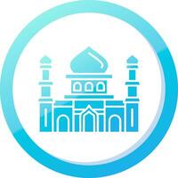 mosquée solide bleu pente icône vecteur